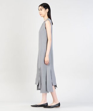23区 L 【エステータ】ウールシルクギャバジン ランダムヘム ワンピース ライトグレー系
