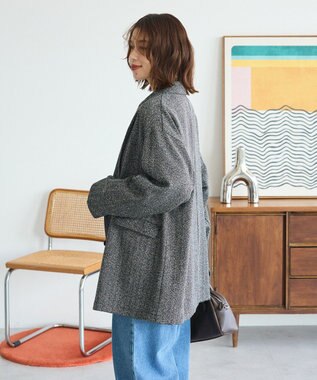 Green Parks ツイードＷオーバージャケット Black