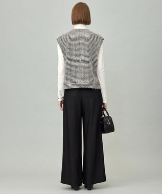 ICB フェザーツイード ベスト オフホワイト×ブラック系