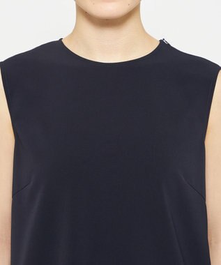 uncrave クールタッチツイル スリットブラウス ダークネイビー