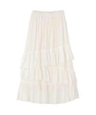 YECCA VECCA アシメラッフルスカート Off White