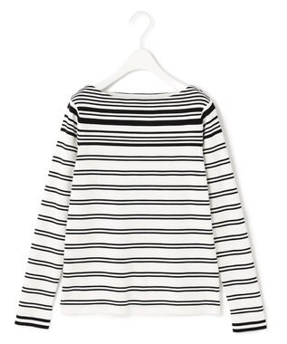 ICB 【洗える】 ハイブリッドボーダー ニットプルオーバー クリアホワイト×クリアブラック系