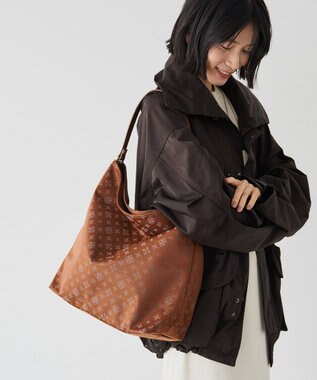 russet ナイロンジャガード2WAYショルダーバッグ(CE-1622) Camel/Gray