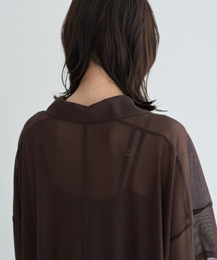 YECCA VECCA 【2点SET】シアーポロシャツ×キャミワンピース Brown
