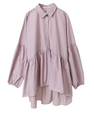 Green Parks ・ＥＬＥＮＣＡＲＥ　ＤＵＥ　ストライプシャツチュニック Pink