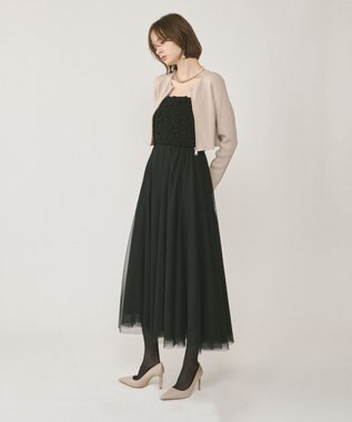 GRACE CONTINENTAL ショートリブニットカーディガン ベージュ