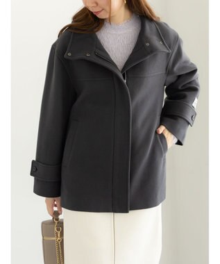 Te chichi ウールメルトンスタンドショートコート チャコールグレー