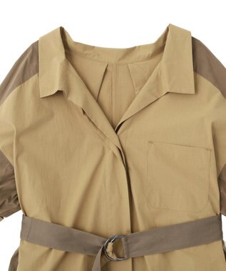 YECCA VECCA ベルト付きスキッパーシャツワンピース Beige