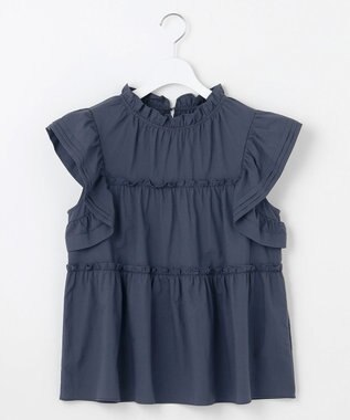 【洗える】ペプラムシルエットフリルブラウス