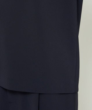 uncrave クールタッチツイル スリットブラウス ダークネイビー