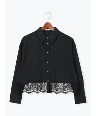 Te chichi スカラップレース切替シャツブラウス ブラック