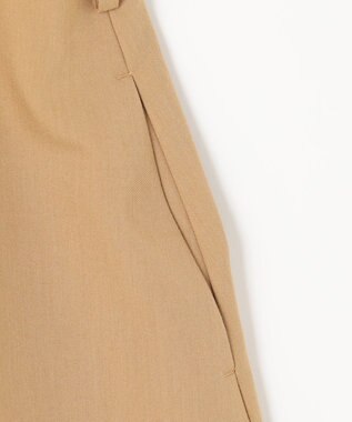 Feroux 【洗える】ラッフルカラーミドル丈 トレンチ キャメル系