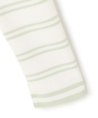 ICB 【洗える】 ハイブリッドボーダー ニットプルオーバー クリアホワイト×メロン系