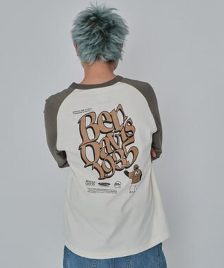 WEGO 【ユニセックス着用ITEM/MLサイズ展開】別注BENDAVISグラフィックラグランT（7S） ホワイトアイボリー