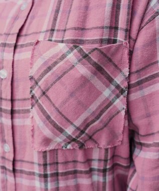 WEGO チェックBIGネルシャツ ピンク