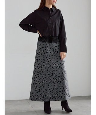 Te chichi スカラップレース切替シャツブラウス ブラック