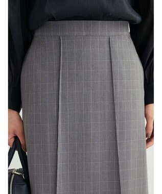 Green Parks きれいシルエットチェック裾フレアスカート Glen Check