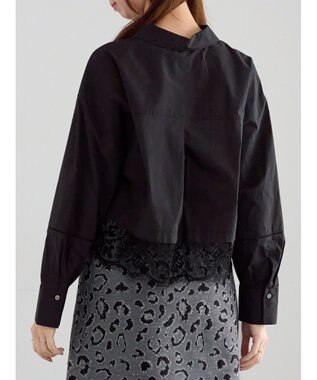 Te chichi スカラップレース切替シャツブラウス ブラック