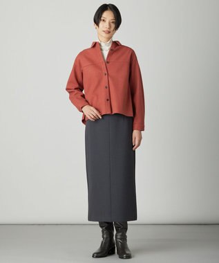 J.PRESS LADIES S ダンボールジャージー ナロー スカート スレート系