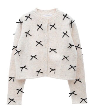 Green Parks ・ＡＮＤＳＥＡＲＣＨ　メニーリボンニットカーディガン