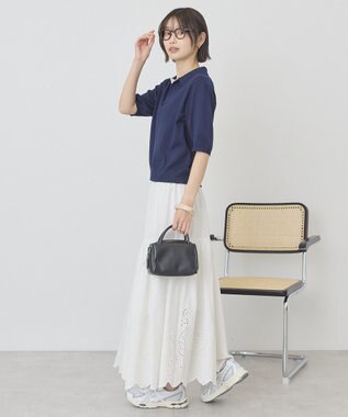 AMERICAN HOLIC アイレット刺繍ティアードスカート Off White