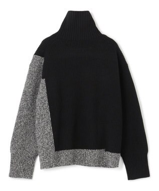 JOSEPH カーディステッチアニメーション　ハイネックニット Black/Ivory