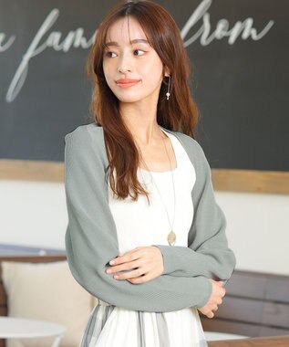 Tiaclasse 【洗える】クロップドニットボレロ ミント