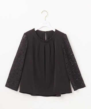 ANY SIS 【2SET】レーススリーブ ブラウス × パンツ セット ブラック