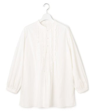 J.PRESS YORK STREET 【WOMEN】タイプライターフリンジ ブラウス アイボリー系