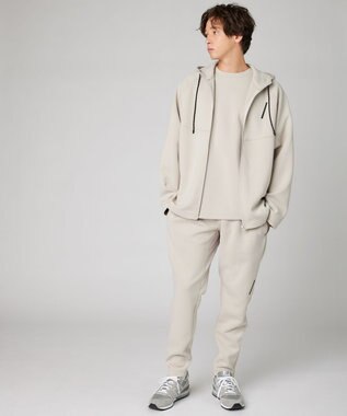 UNFILO 【ユニセックス】ストレッチ コンビパーカー ベージュ系