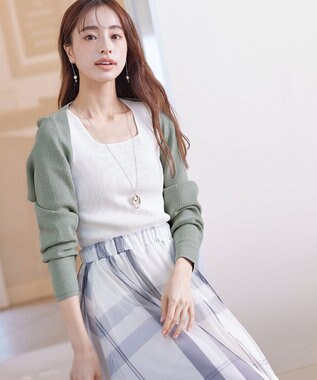 Tiaclasse 【洗える】クロップドニットボレロ ミント