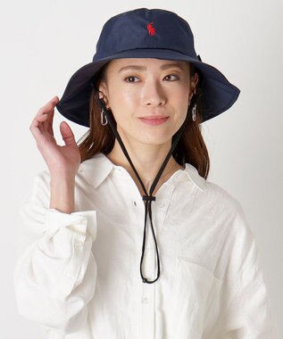 MOONBAT POLO RALPH LAUREN 刺繍 リップパラソルハット ネイビーブルー