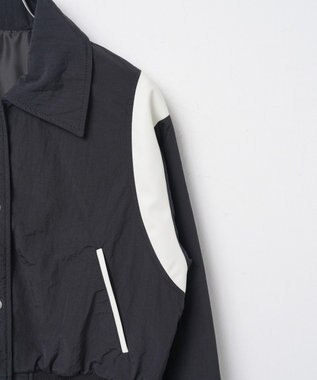 WEGO ナイロン切替ショートスタジャン ブラック