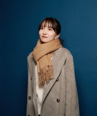 MOONBAT プラスムーンバット (+moonbat) カシミヤ100％無地ストール 洗える 190㎝×50㎝ キャメル