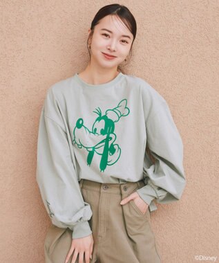 earth music&ecology 【予約】【綿100％】Disney/アソートプリントロンTEE グリーン