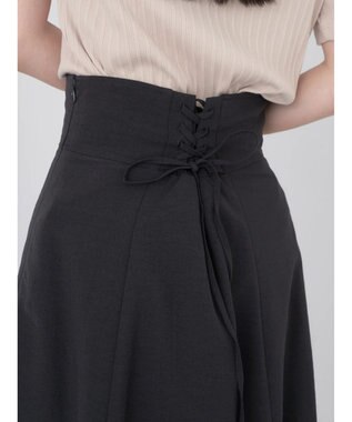 earth music&ecology バックレースアップスカート Dark Brown