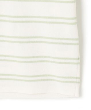 ICB 【洗える】 ハイブリッドボーダー ニットプルオーバー クリアホワイト×メロン系