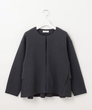 Feroux 【洗える】ダンボールフリル ジャケット グレー系