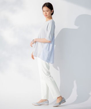 自由区 L 【接触冷感・吸湿・速乾】COOLMAX テーパードパンツ アイボリー系