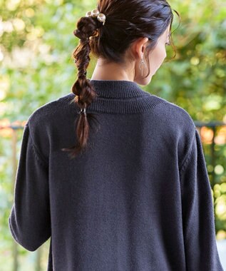 Tiaclasse L 【洗える】重ね着風ニットトップス チャコールグレー