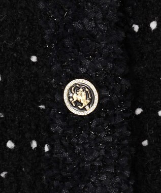 組曲 S 【組曲×setsuko sagittaire】サジテール釦ツイードニットジャケット ブラック系