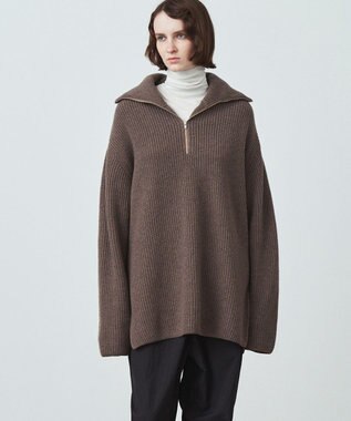 CASHMERE WOOL | ハーフジッププルオーバー, NATURAL, 02