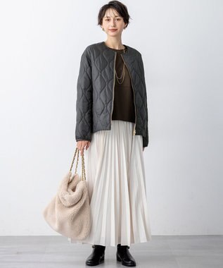 23区 中綿パディング コンパクト アウター ダークグレー系