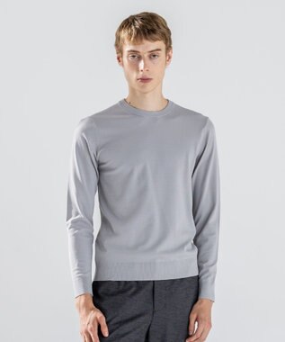 JOSEPH HOMME 【ストレッチ】リュクスレーヨン　クルーネック長袖ニット ライトグレー系