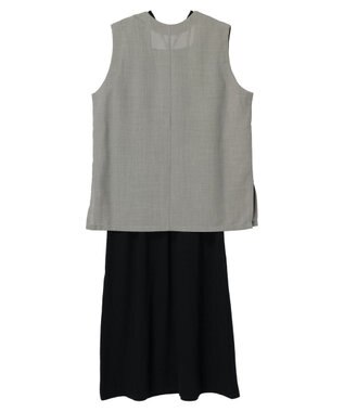 Green Parks ＳＥＴ２点ベスト＋マルチストラップワンピース Gray