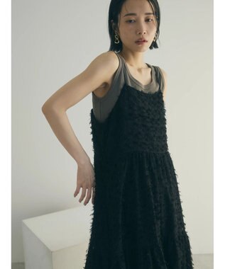 Green Parks armonia.フェザージャガードキャミワンピース Black