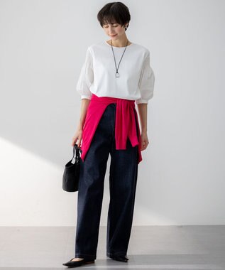 23区 【Oggi6月号掲載】ピュアリネンハイゲージ カーディガン マゼンタピンク