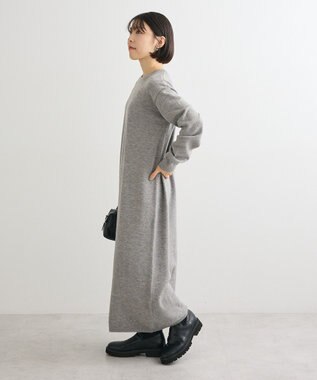 Green Parks ＳＥＴ２点ケーブルベスト＋ニットワンピース Gray