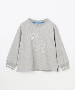 J.PRESS KIDS 【100-130cm】バックブル ラインプリント カットソー ライトグレー系