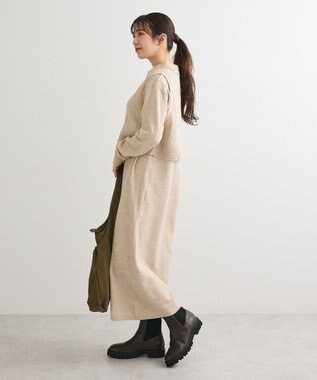 Green Parks ＳＥＴ２点ケーブルベスト＋ニットワンピース Beige